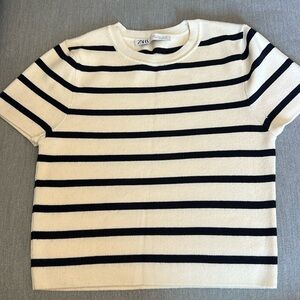 Zara striped knitted top